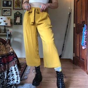 Yellow Zara Flowy Culottes